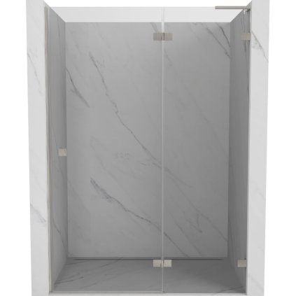 Mexen, Mexen Lunar L Otočné pravé sprchové dvere 130 cm, transparentné, brúsený nikel - 834L-130-000-97-00-P