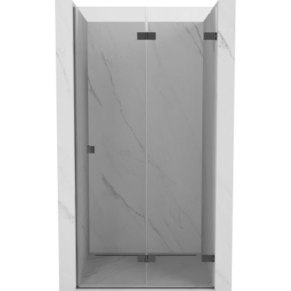 Mexen, Mexen Lunar-F pravé sklápacie sprchové dvere 80 cm, transparentné, pištoľový kov - 836-080-000-95-00-P