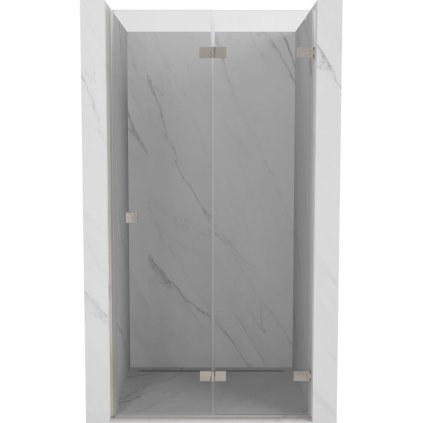 Mexen, Mexen Lunar-F pravé sklápacie sprchové dvere 80 cm, transparentné, brúsený nikel - 836-080-000-97-00-P
