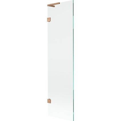 Mexen, Mexen Lunar L 1-krídlová vaňová zástena 50 x 150 cm, transparentná, brúsená meď - 897L-050-000-65-00