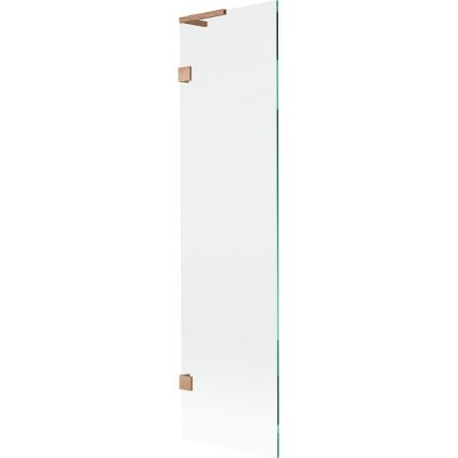 Mexen, Mexen Lunar L 1-krídlová vaňová zástena 50 x 150 cm, transparentná, brúsená meď - 897L-050-000-65-00