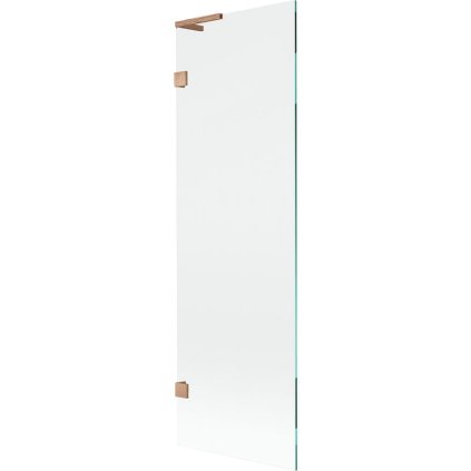 Mexen, Mexen Lunar L 1-krídlová vaňová zástena 60 x 150 cm, transparentná, brúsená meď - 897L-060-000-65-00
