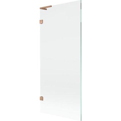 Mexen, Mexen Lunar L 1-krídlová vaňová zástena 80 x 150 cm, transparentná, brúsená meď - 897L-080-000-65-00