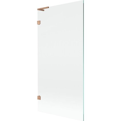 Mexen, Mexen Lunar L 1-krídlová vaňová zástena 90 x 150 cm, transparentná, brúsená meď - 897L-090-000-65-00