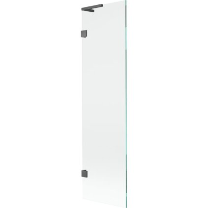 Mexen, Mexen Lunar L 1-krídlová vaňová zástena 50 x 150 cm, transparentná, pištoľovo šedá kartáčovaná - 897L-050-000-66-00