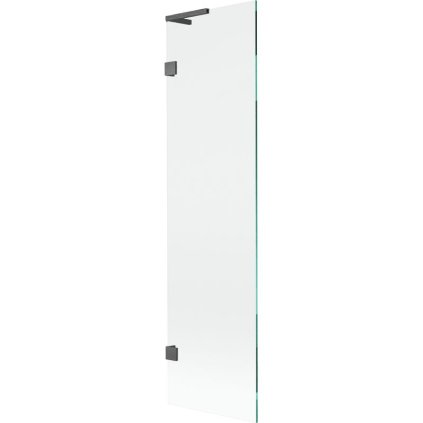 Mexen, Mexen Lunar L 1-krídlová vaňová zástena 50 x 150 cm, transparentná, pištoľovo šedá kartáčovaná - 897L-050-000-66-00