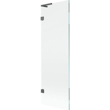 Mexen, Mexen Lunar L 1-krídlová vaňová zástena 60 x 150 cm, transparentná, pištoľovo šedá kartáčovaná - 897L-060-000-66-00