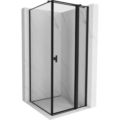 Mexen, Mexen Mist T sklopný sprchový kút pravý 70 x 70 cm, čierny rám - 8A4T-070-070-70-70-P