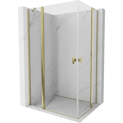 Mexen, Mexen Mist Duo výklopný sprchový kút 120 x 115 cm, transparentný, zlatý - 8A4-120-115-50-00
