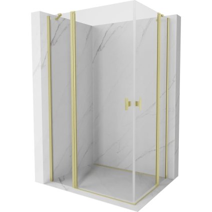 Mexen, Mexen Mist Duo výklopný sprchový kút 115 x 85 cm, transparentný, brúsené zlato - 8A4-115-085-55-00