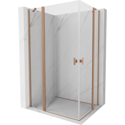 Mexen, Mexen Mist Duo výklopný sprchový kút 115 x 70 cm, transparentný, brúsená meď - 8A4-115-070-65-00
