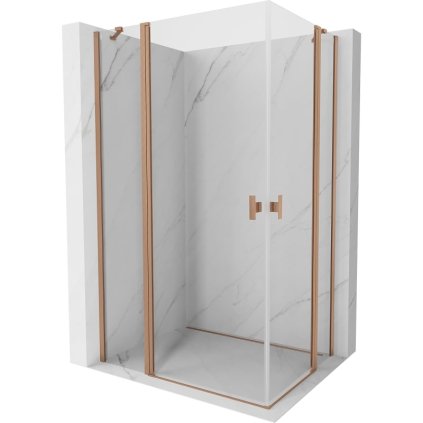 Mexen, Mexen Mist Duo výklopný sprchový kút 115 x 75 cm, transparentný, brúsená meď - 8A4-115-075-65-00