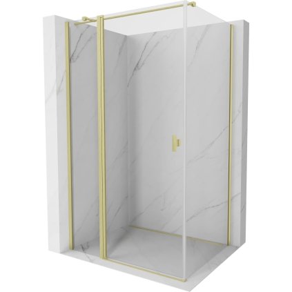 Mexen, Mexen Mist T sklápací sprchový kút 85 x 95 cm, transparentný, brúsené zlato - 8A4T-085-095-55-00