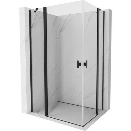 Mexen, Mexen Mist Duo výklopný sprchový kút 115 x 70 cm, priehľadný, čierny - 8A4-115-070-70-00