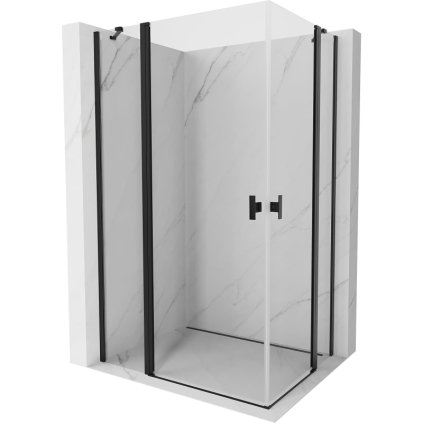 Mexen, Mexen Mist Duo výklopný sprchový kút 115 x 90 cm, priehľadný, čierny - 8A4-115-090-70-00