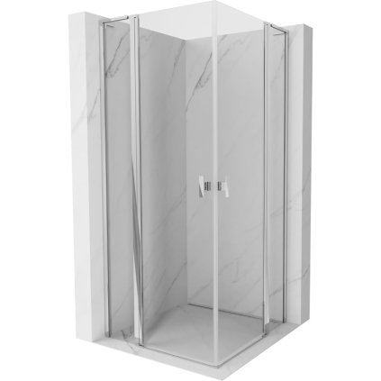 Mexen, Mexen Mist L Duo sklápací sprchový kút 115 x 115 cm, priehľadný, chróm - 8A4L-115-115-01-00