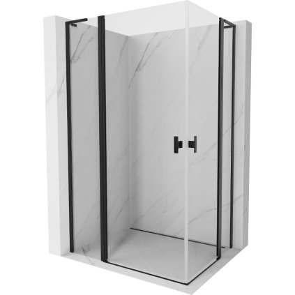 Mexen, Mexen Mist L Duo sklápací sprchový kút 115 x 90 cm, priehľadný, čierny - 8A4L-115-090-70-00