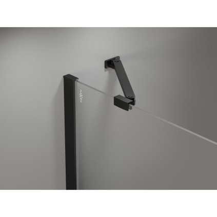 Mexen Otvor pre sprchové dvere MIST (1d+1s) 85x200 cm 6mm čierny, mriežka, ľavý, 8A4-085-000-70-77-L