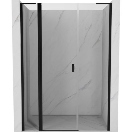 Mexen, Mexen Mist L výklopné sprchové dvere 155 cm, transparentné, čierne - 8A4L-155-001-70-00