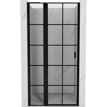 Mexen, Mexen Mist L ľavé otočné sprchové dvere 105 cm, čierna mriežka - 8A4L-105-000-70-77-L