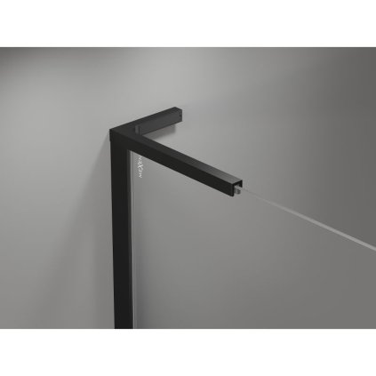 Mexen, Mexen Mist L výklopné pravé sprchové dvere 115 cm, čierna mriežka - 8A4L-115-000-70-77-P