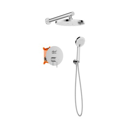 Invena Kalitea, podomietková sprchová súprava, 2-funkčná batéria, chrómová, INV-BS-72-001-V