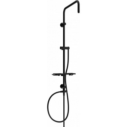 Mexen T, sprchový stĺp, sprchová hadica 150cm, polička, prepínač sprchy, čierna matná, 7939399-70