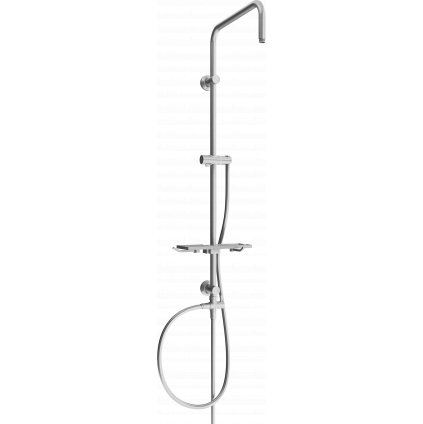 Mexen T, sprchový stĺp, sprchová hadica 150cm, polička, prepínač sprchy, grafitová, 7939399-66