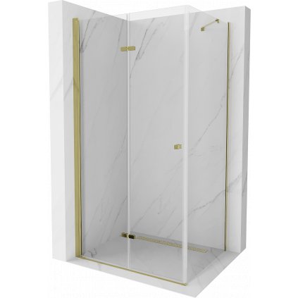 Mexen Lima, sprchovací kút 90 (dvere) x 100 (stena) cm, 6mm číre sklo, zlatý profil, 856-090-100-50-00