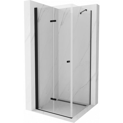 Mexen Lima, sprchovací kút 70 (dvere) x 70 (stena) cm, 6mm číre sklo, čierny profil, 856-070-070-70-00