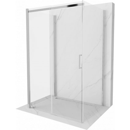 Mexen Omega, 3-stenný sprchovací kút s posuvnými dverami 130 (dvere) x 90 (stena) cm, 8mm číre sklo, chrómový profil, 825-130-090-01-00-3S
