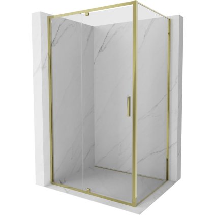 Mexen Exo, výklopný sprchový kút 160 x 100 cm, číre sklo, zlatá, 819-160-100-50-00