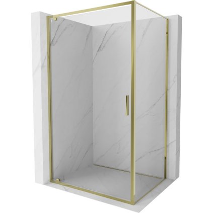 Mexen Exo, výklopný sprchový kút 100 x 85 cm, číre sklo, zlatá, 8181-100-085-50-00