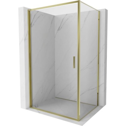 Mexen Exo, výklopný sprchový kút 100 x 80 cm, číre sklo, zlatá, 817-100-080-50-00