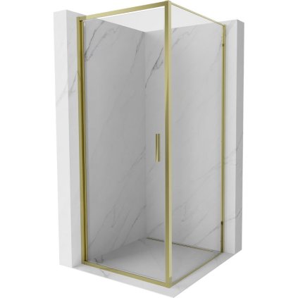 Mexen Exo, výklopný sprchový kút 95 x 95 cm, číre sklo, zlatá, 817-095-095-50-00