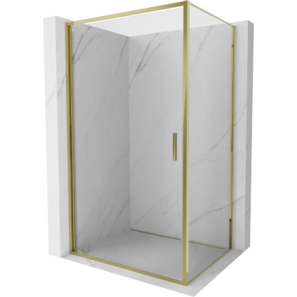Mexen Exo, výklopný sprchový kút 100 x 95 cm, číre sklo, zlatá, 817-100-095-50-00