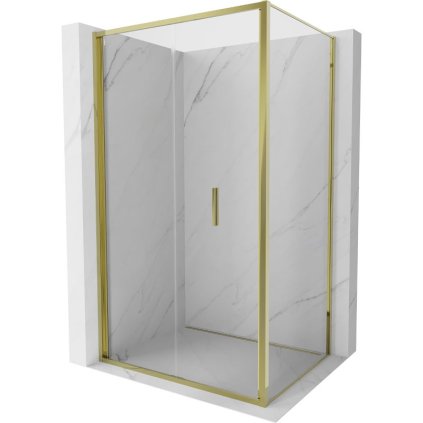 Mexen Exo, skladací sprchový kút 90 x 85 cm, číre sklo, zlatá, 816-090-085-50-00