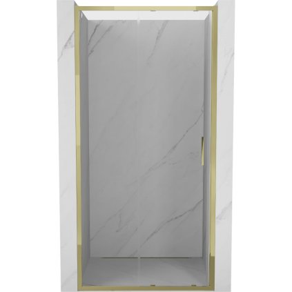 Mexen Exo, posuvné sprchové dvere 125 cm, číre sklo, zlatá, 8151-125-000-50-00