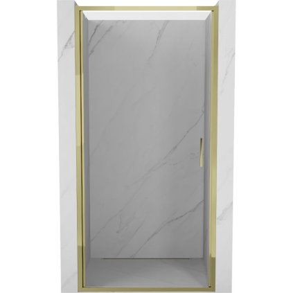 Mexen Exo, výklopné sprchové dvere 65 cm, číre sklo, zlatá, 817-065-000-50-00