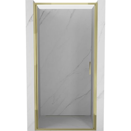 Mexen Exo, výklopné sprchové dvere 85 cm, číre sklo, zlatá, 817-085-000-50-00