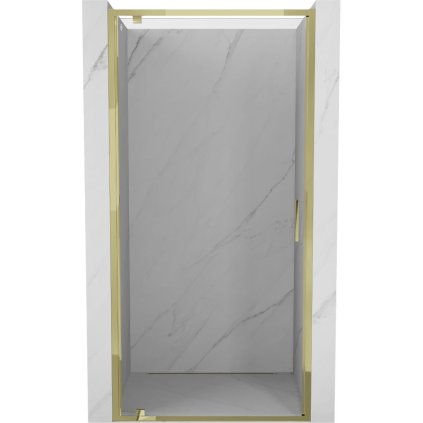 Mexen Exo, výklopné sprchové dvere 90 cm, číre sklo, zlatá, 8181-090-000-50-00