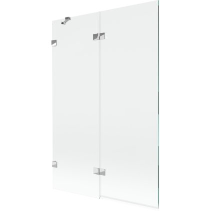 Mexen Lunar, 2-krídlová vaňová zástena ľavá 120 x 150 cm, číre sklo, chrómová, 897-120-100-01-00-L