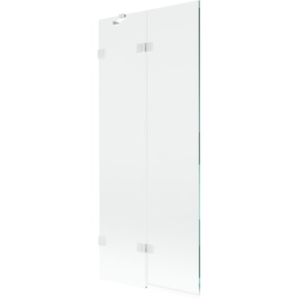 Mexen Lunar, 2-krídlová vaňová zástena ľavá 80 x 150 cm, číre sklo, biela, 897-080-100-20-00-L
