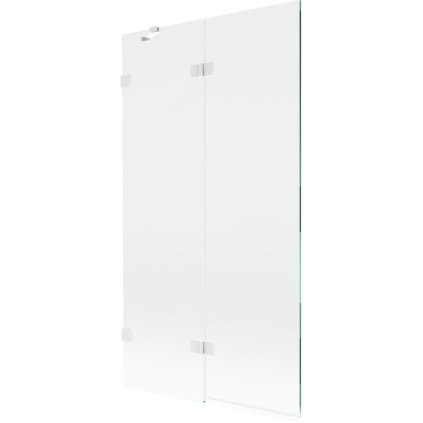 Mexen Lunar 2-krídlová vaňová zástena, ľavá 100 x 150 cm, číre sklo, biela, 897-100-100-20-00-L