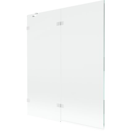 Mexen Lunar, 2-krídlová vaňová zástena ľavá 140 x 150 cm, číre sklo, biela, 897-140-100-20-00-L