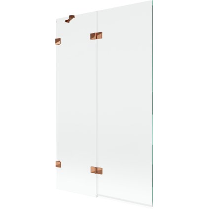 Mexen Lunar, 2-krídlová vaňová zástena ľavá 110 x 150 cm, číre sklo, ružové zlato, 897-110-100-60-00-L