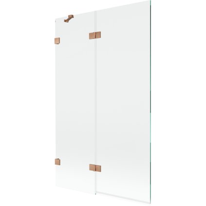 Mexen Lunar, 2-krídlová vaňová zástena ľavá 110 x 150 cm, číre sklo, medená matná, 897-110-100-65-00-L