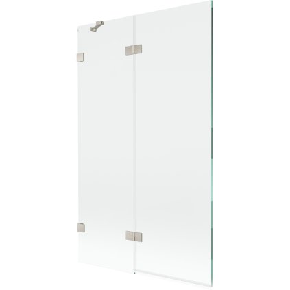 Mexen Lunar, 2-krídlová vaňová zástena ľavá 110 x 150 cm, číre sklo, brúsená oceľ, 897-110-100-97-00-L
