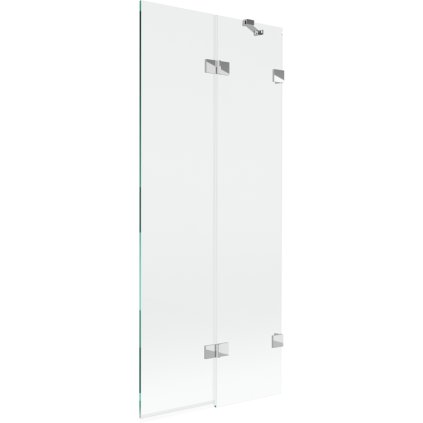 Mexen Lunar, 2-krídlová vaňová zástena pravá 80 x 150 cm, číre sklo, chrómová, 897-080-100-01-00-P
