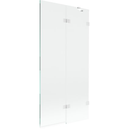 Mexen Lunar, 2-krídlová vaňová zástena pravá 90 x 150 cm, číre sklo, biela, 897-090-100-20-00-P